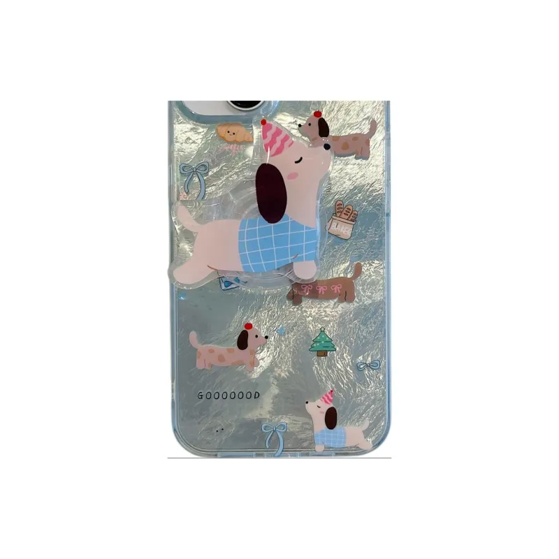 Sopi Acrylic Material Baguette Bacon Dog Stand Phone Cases Compatible With IPhone 16/15 Pro Max/Apple 13/14 Pro Max/12-2