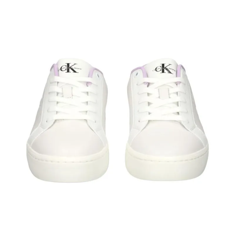 CKJ CALVIN KLEIN JEANS Low Top Skateboard Shoes Women's White-4