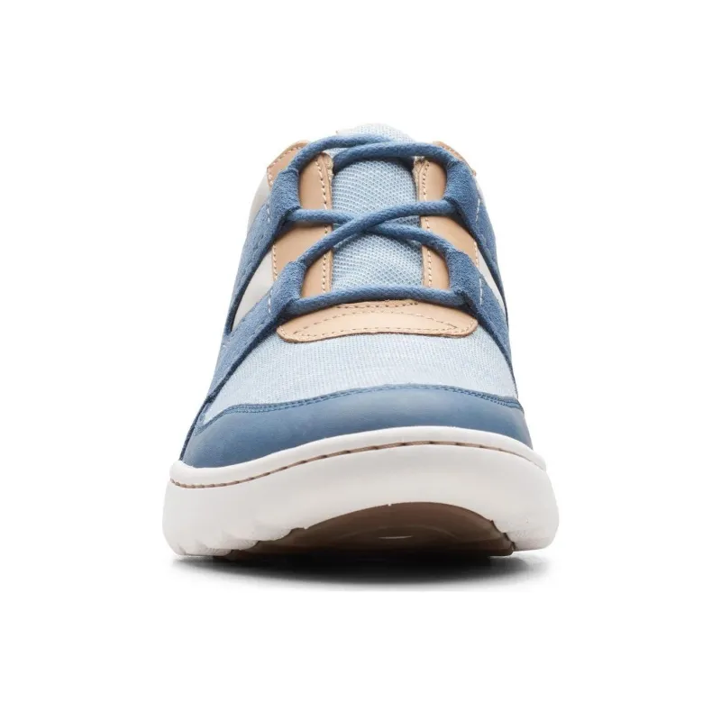 Clarks Teagan Lace Low-Top Casual Shoes Women's Blue-3