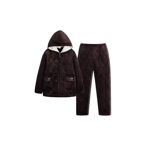 Sha Qian Pajama Set Women's Brown