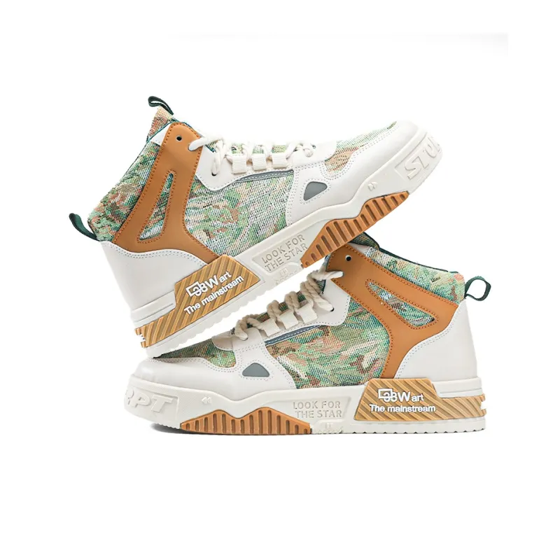 SOURCE Slip Resistant Cushioning Abrasion Resistant Breathable High Top Skateboard Shoes Men's-8