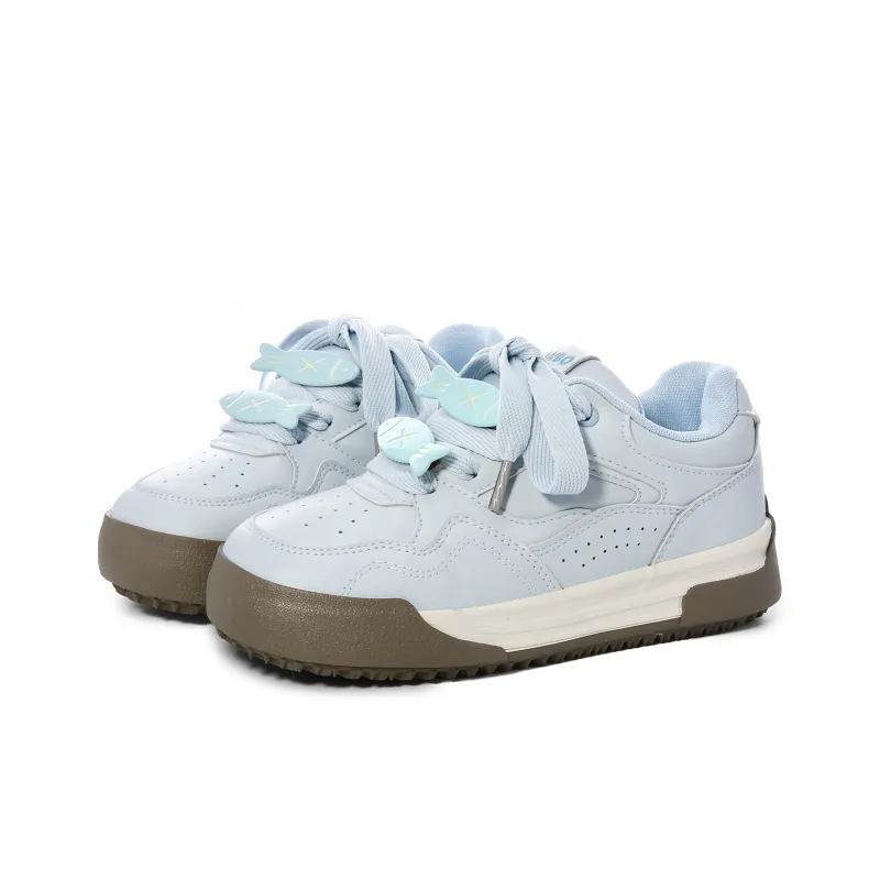 Lovely You Wear resistant And Lightweight Low Top Skateboard Shoes Women's Blue-8