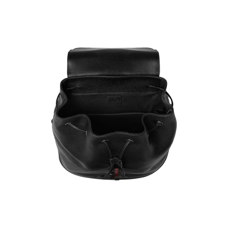 GUCCI Grained Soft Leather Backpack Large Size Men's Black-4