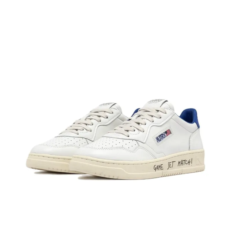 AUTRY Medalist Anti Slip Wear Resistant Low Top Skateboard Shoes Women's White Blue-2