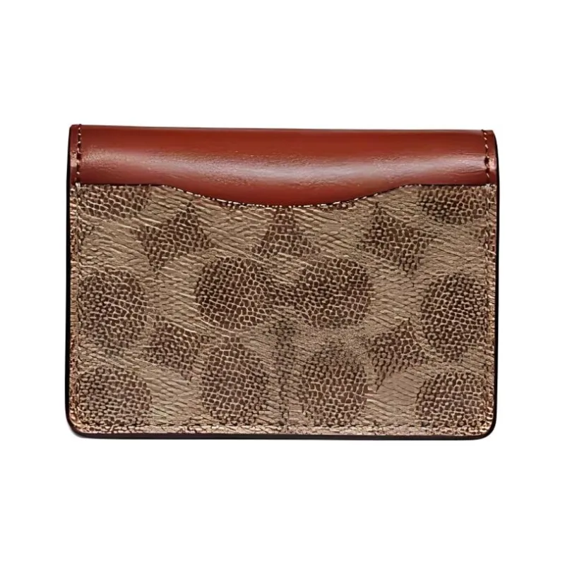 COACH Canvas With Leather Crossbody Bag Card Holder Women's Brown-1