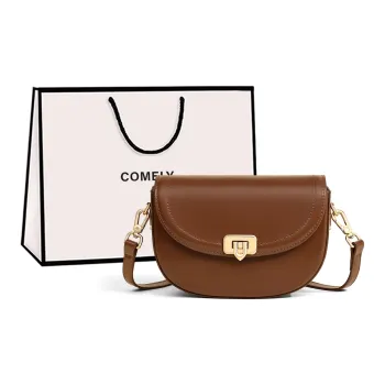 COMELY Cow Leather Patchwork Synthetic Leather Shoulder Bag Regular Women's Caramel/Coffee