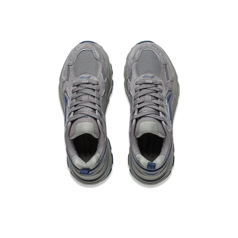 LiNing Beichen Cushioning, Slip Resistant, Abrasion Resistant Support Low Top Chunky Sneakers Women's Gray Black-3