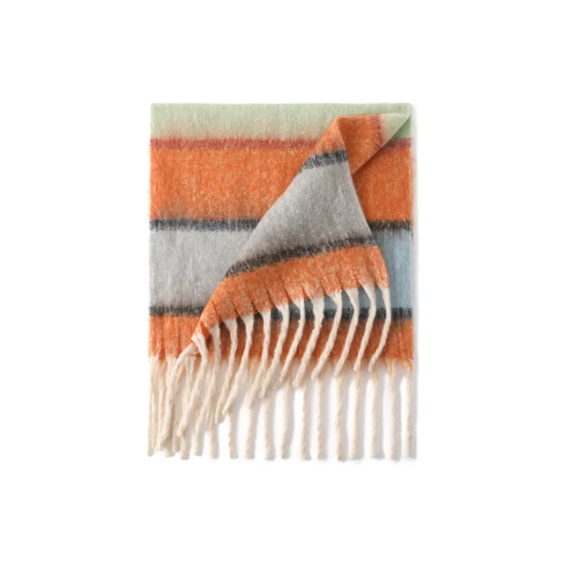 FREE RABBITⅡ Fall And Winter Advanced Versatile Brightening Warm Fringe Scarf Unisex-11