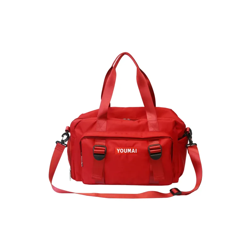Travel Nylon Gym Bag Medium Size Unisex Black/Khaki/Yellow/Pink/Red-8