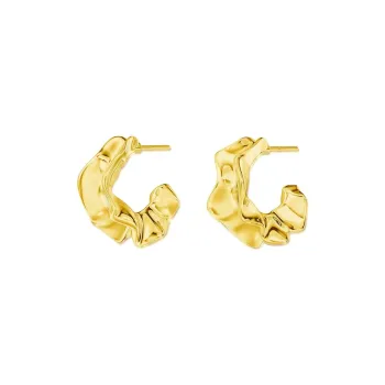 Mistova JEWELRY Eco Friendly Gold Plated Copper Floral Hoop Earrings Women's
