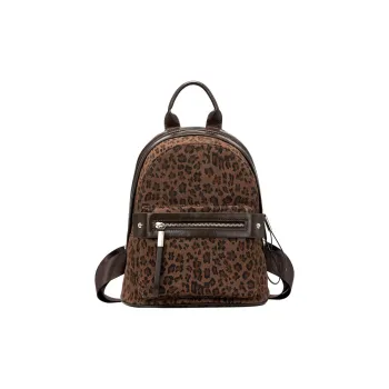 ROBERTA DI CAMERINO Fabric Backpack Regular Women's Leopard Print Brown