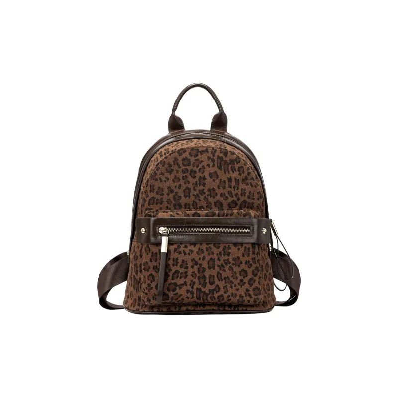 ROBERTA DI CAMERINO Fabric Backpack Regular Women's Leopard Brown-0