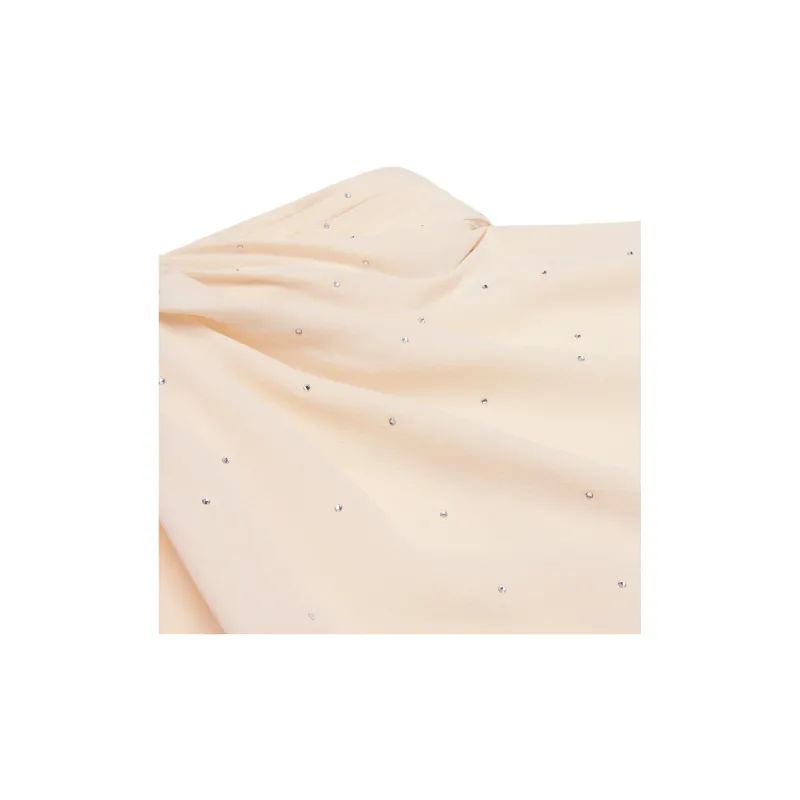 CELINE Draped Neck Blouse With Rhinestones In Lightweight Sablé-2