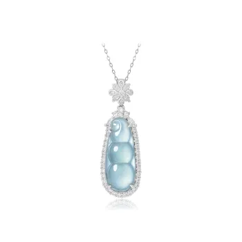 YUANYUXIANG Ice Type Jadeite Necklace With 925 Sterling Silver Pendant In Chinese Style Fashion Women's