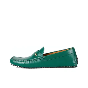 GUCCI Horsebit Driver Loafers Green