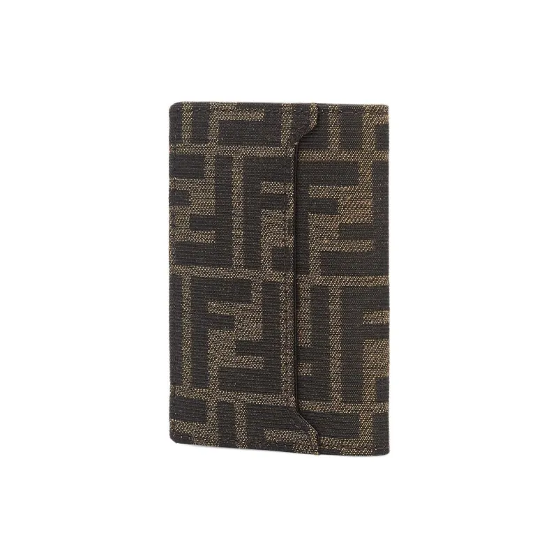 FENDI Jacquard Fabric Card Holder Men's Brown-1