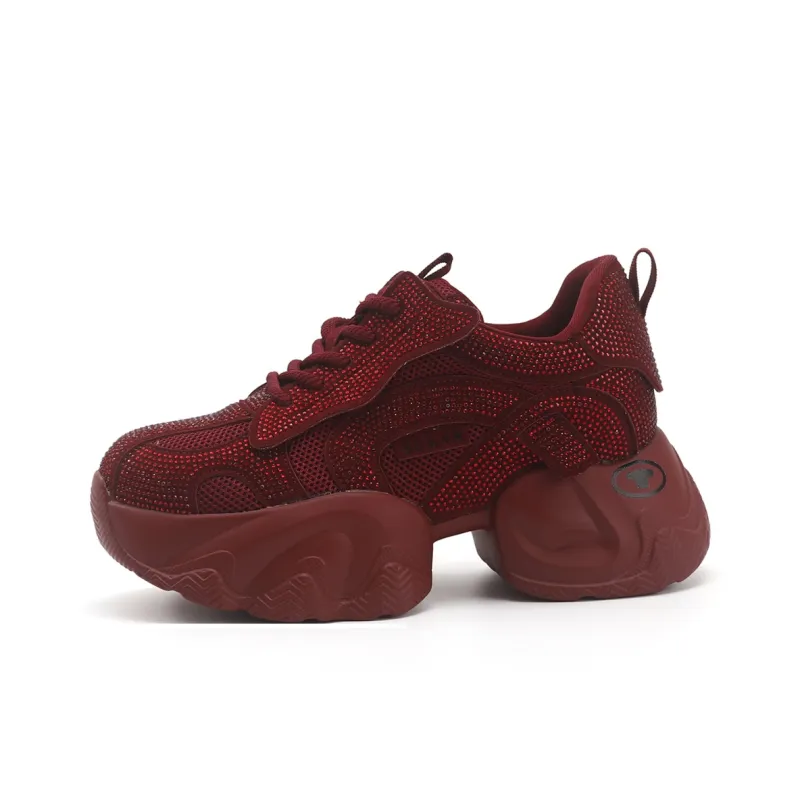 TOM TAILOR Red Flame Starlight Sports Boots Low Top Chunky Sneakers Women's-23