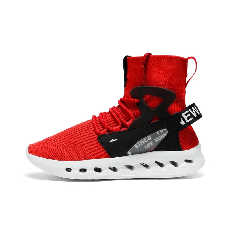 Kuding Casual Shoes Men High Top White/Black/Red/Blue-10