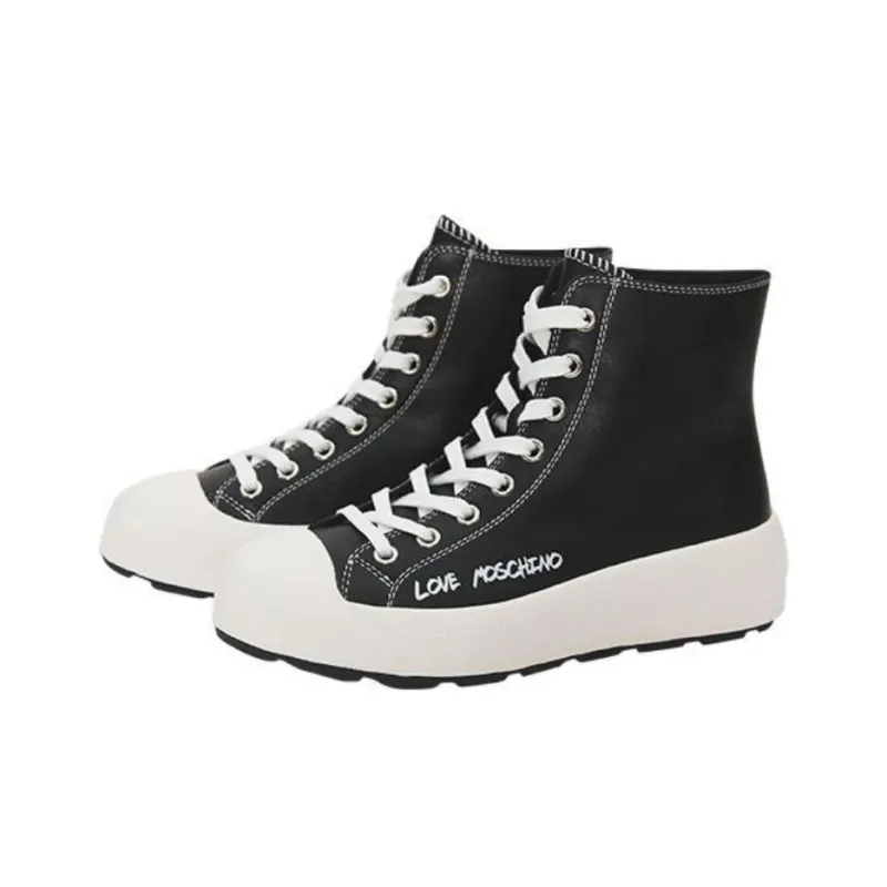 LOVE MOSCHINO High-Top Skateboard Shoes Women's Black-2