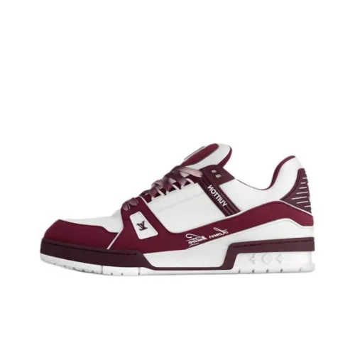 LOUIS VUITTON Trainer Low Top Skateboard Shoes Men's Red