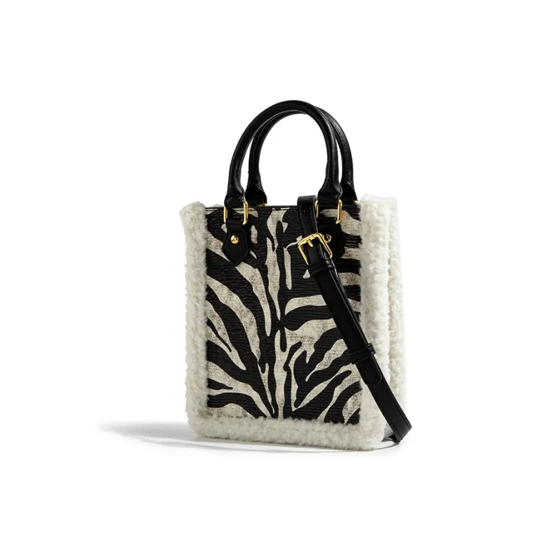 CAEISL&KCIEL Polyurethane One Shoulder Handbags Women's Zebra Print-2