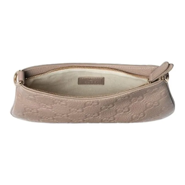 GUCCI Grained Leather Crossbody Bag Shoulder Bag Extra Mini Women's Taupe-5
