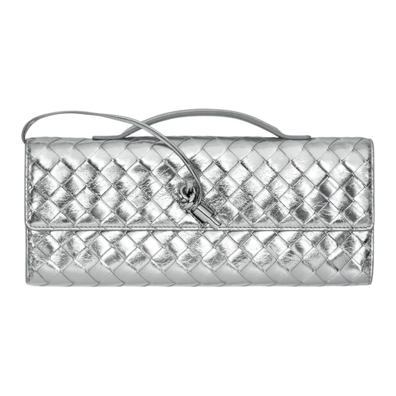Bottega Veneta Sheepskin Clutch Women's Silver-0