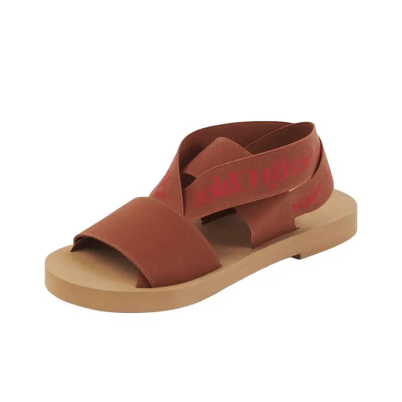 See By Chloe Tessie Strap Sandals Women's Brown Red-4