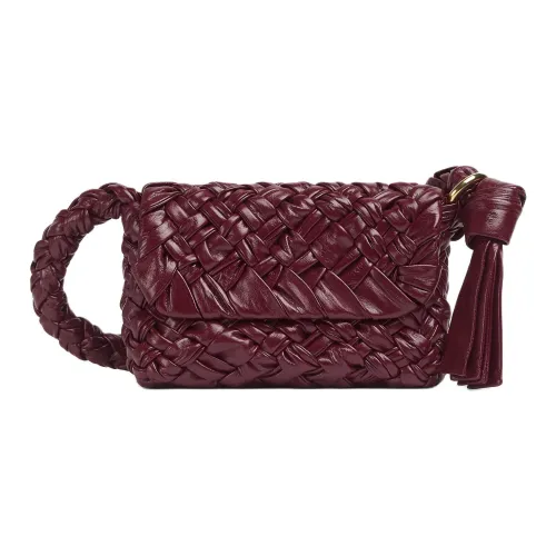 Bottega Veneta KALIMERO Cow Leather Crossbody Bag Shoulder Bag Small Size Women's Barolo Red