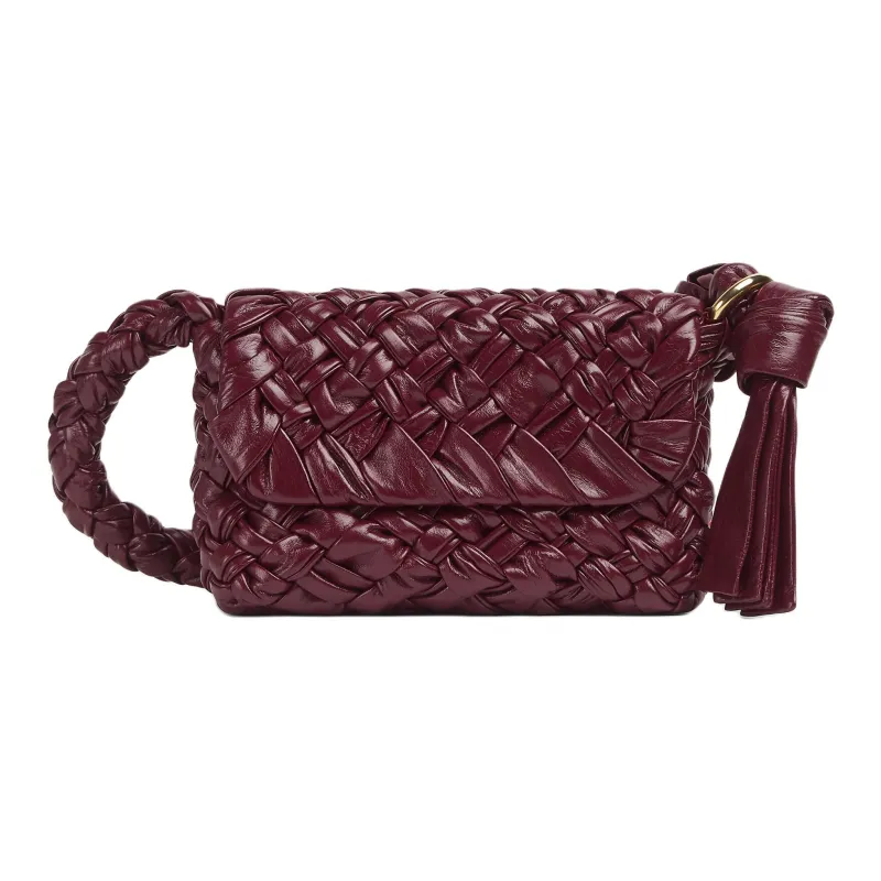 Bottega Veneta KALIMERO Cow Leather Crossbody Bag Shoulder Bag Small Size Women's Barolo Red-0