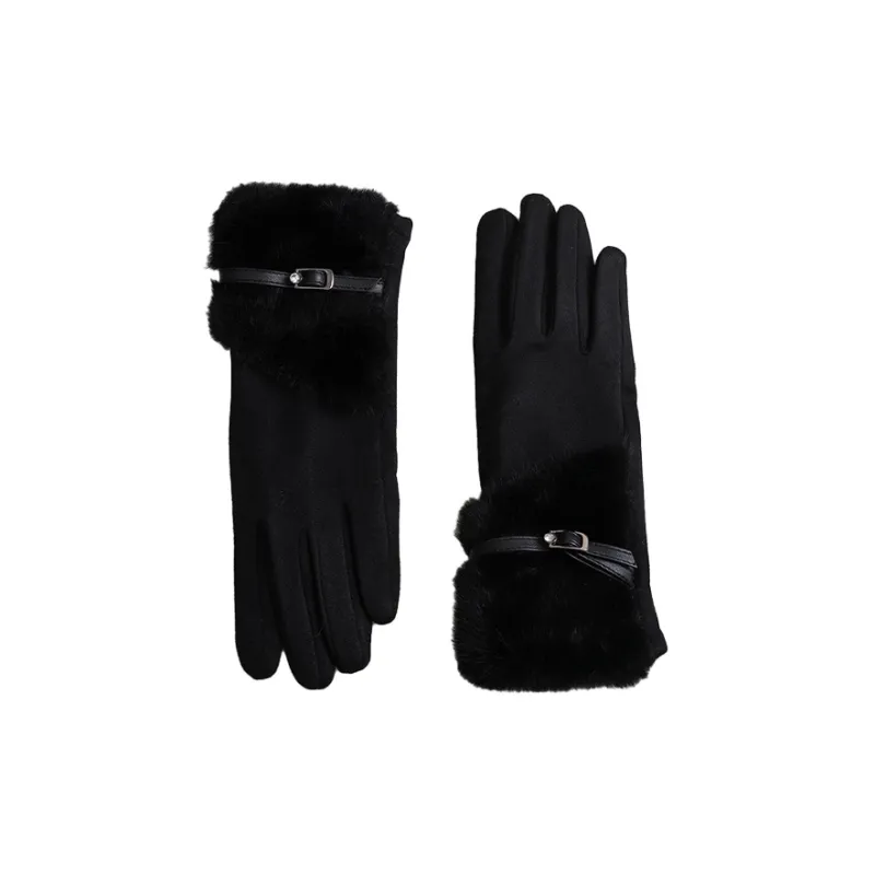 Lagur Suede Knit Gloves Women's-9