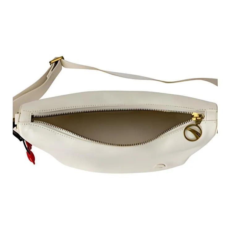 Anta Polyurethane Crossbody Bag Shoulder Bag Regular Unisex Pearl White-3