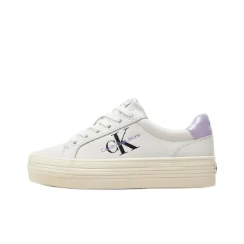 CKJ CALVIN KLEIN JEANS Low Top Skateboard Shoes Women's White Purple