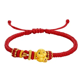 ZHOU LIU FU 3D Hard Gold Hand Rope Zodiac Snake Collection Festival #Good Luck Solid Gold Fixed Price Bracelets Women's