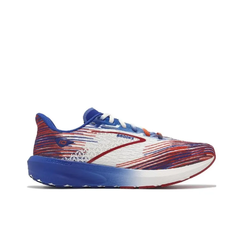 Brooks Launch 10 Breathable And Lightweight Low Top Casual Running Shoes Men's White Red-1