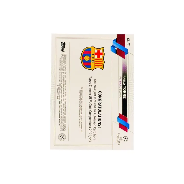 Topps Thor Signature Rising Stars RC Barcelona Barça Chrome Collection Star Card Good Condition Sports Cards 1 Pc-1