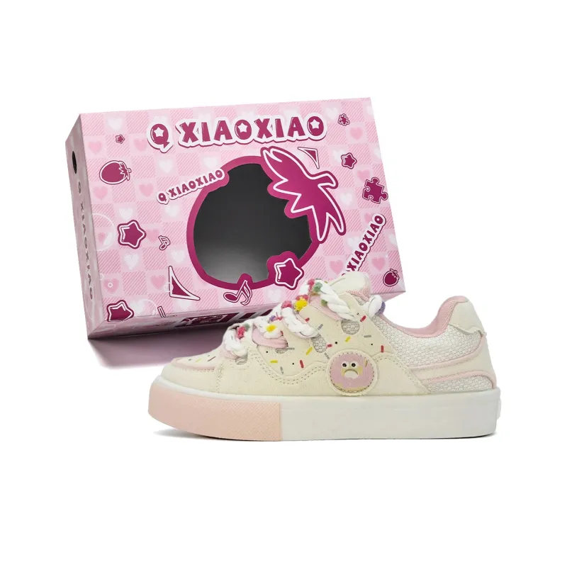Circle Small Cushioned Wear-Resistant Lightweight Height Increasing Low-Top Skateboard Shoes Women's Box Included-23