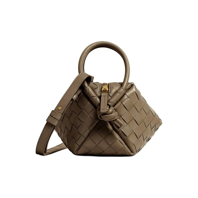 Bottega Veneta LOOP Cow Leather Shoulder Bag Crossbody Bag Handbag Small Size Women's Pinecone Color-1