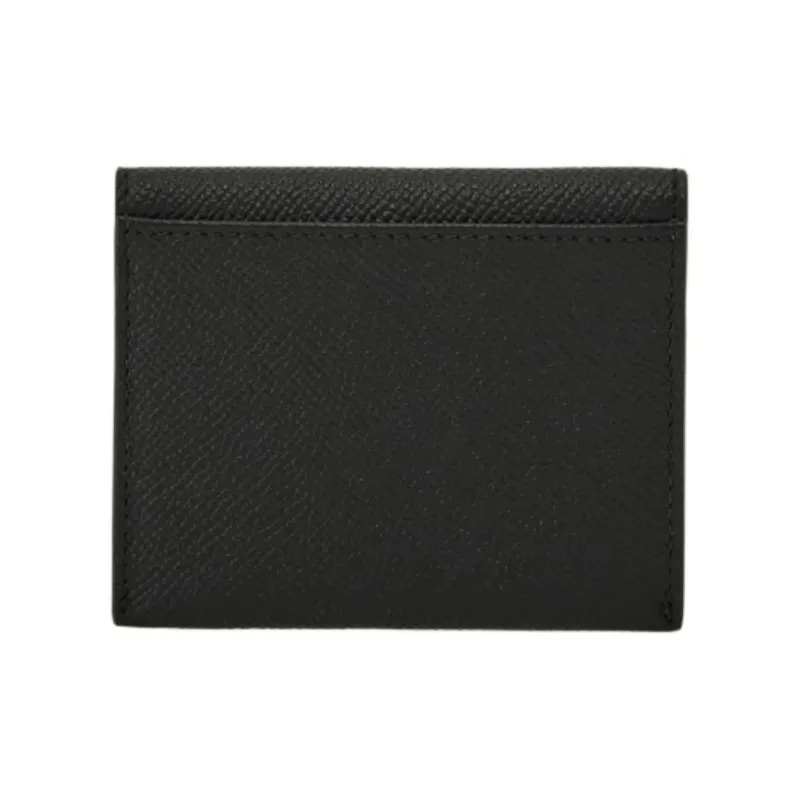 FERRAGAMO GANCINI Calfskin Card Clip Card Holder Women's Black-3