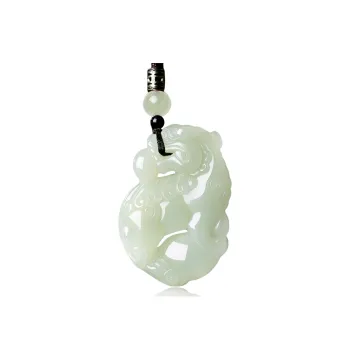 BYTHERE Hetian Jade Necklaces Pale Greenish White Jade Unisex