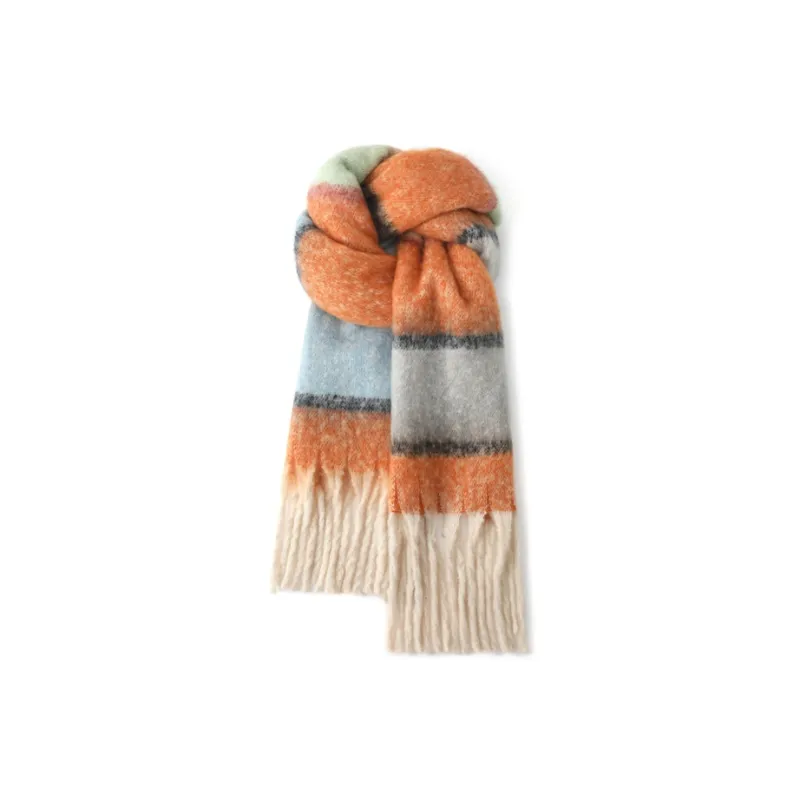 FREE RABBITⅡ Fall And Winter Advanced Versatile Brightening Warm Fringe Scarf Unisex-10