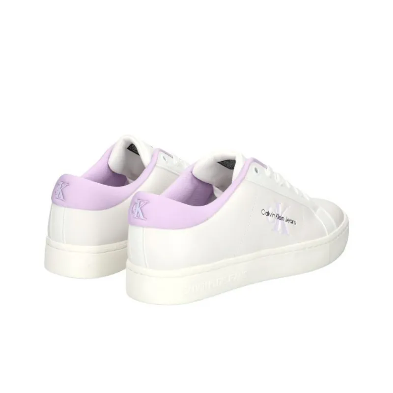 CKJ CALVIN KLEIN JEANS Low Top Skateboard Shoes Women's White-3