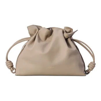 LOEWE Flamenco Napa Calf Leather Clutch Medium Size Women's Sand