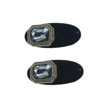 VERENA REINE Fabric Hair Clip Edge Clip Bangs Clip Women's Black