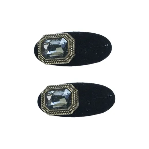 VERENA REINE Fabric Hair Clip Edge Clip Bangs Clip Women's Black-0