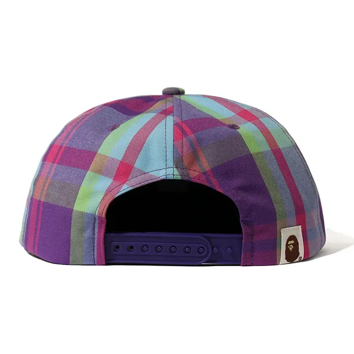 Bape Check Snap Back Cap-2