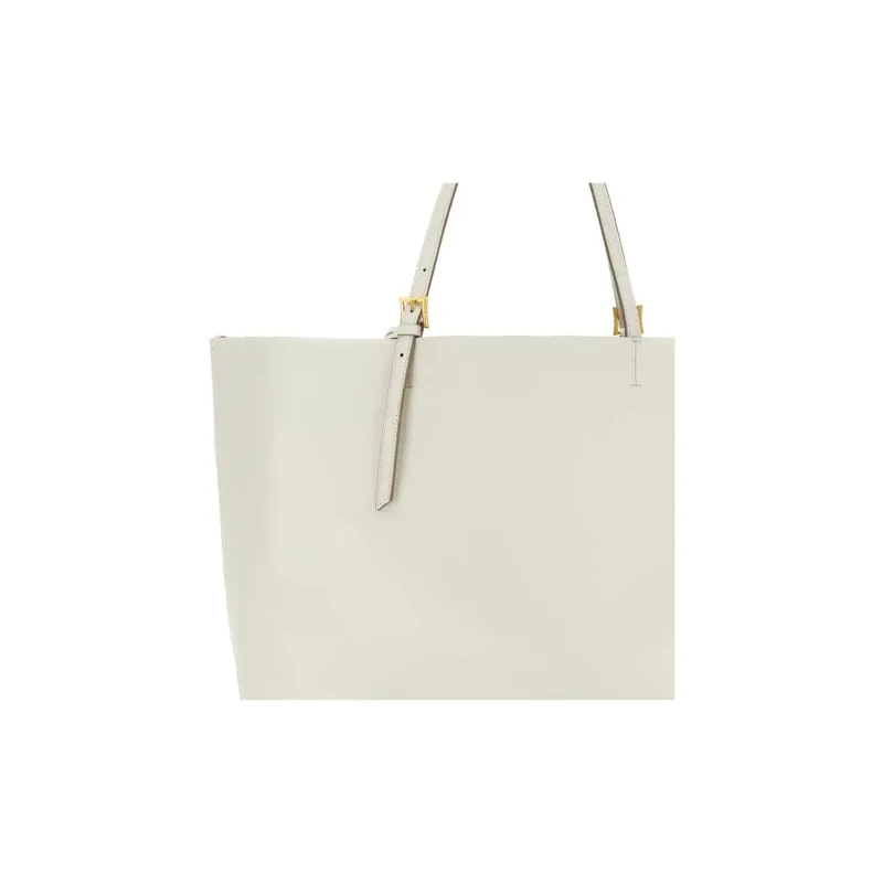 MCM Leather Tote Bag, Shopping Bag, Shoulder Bag, Handbag Tubas Women's White-4