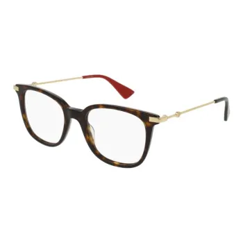 GUCCI Acetate Metal Square Eyeglass Frames Women's Tortoiseshell