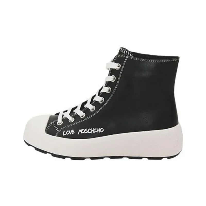 LOVE MOSCHINO High-Top Skateboard Shoes Women's Black-0