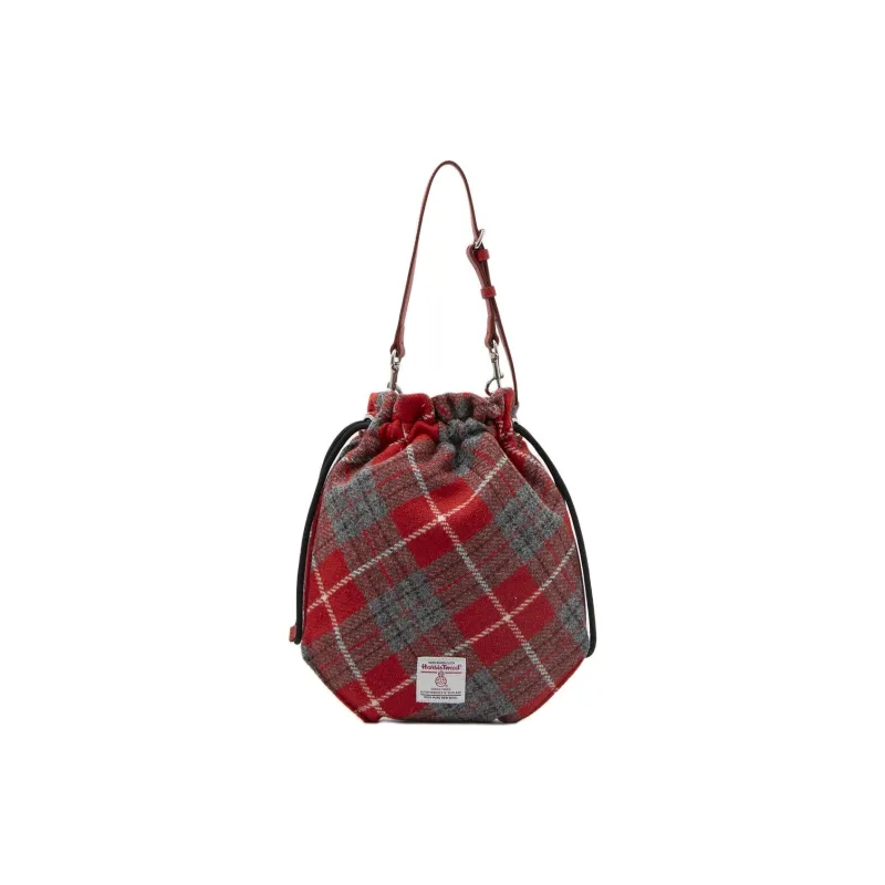 Vivienne Westwood Tweed One Shoulder Handbags Women's Red-3